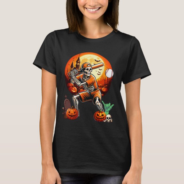 Playing Baseball Halloween Player Trainer Fan Love T-Shirt (Front)