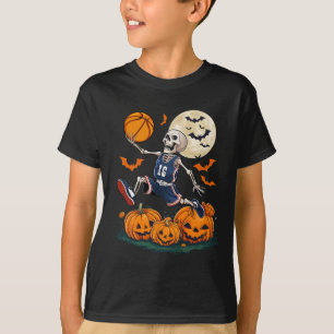 Playing Basketball Halloween Men Boys Basketball T-Shirt