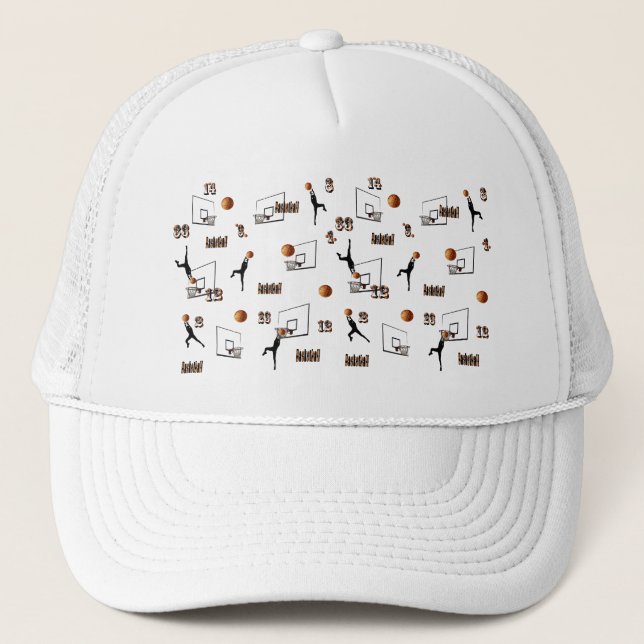 Playing Basketball Pattern, Trucker Hat (Front)