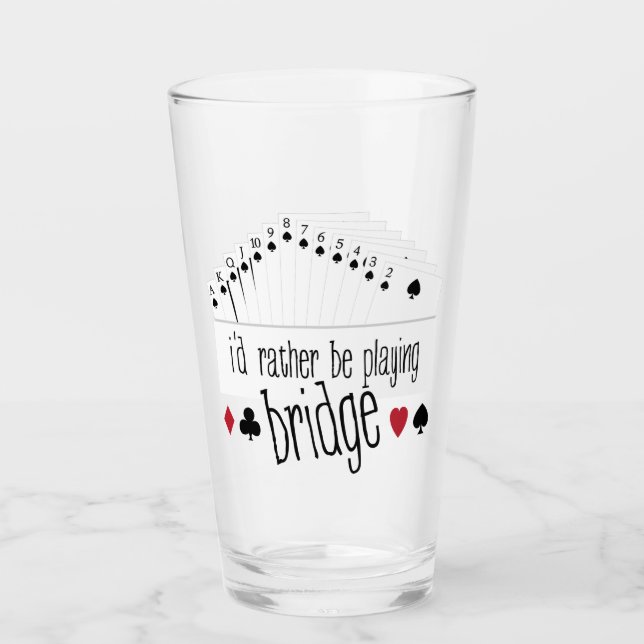 Playing Bridge Glass (Front)