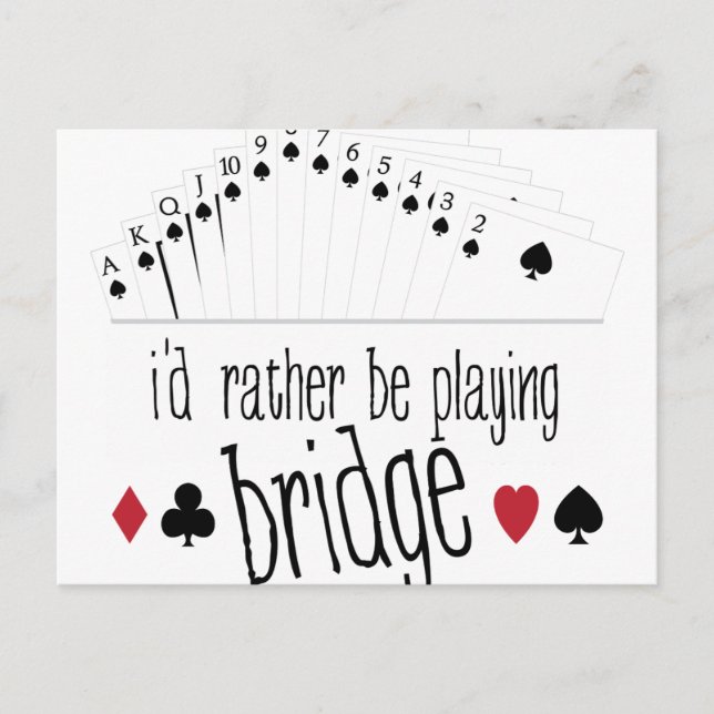 Playing Bridge Postcard (Front)