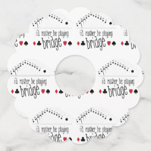 Playing Bridge Wine Glass Tag