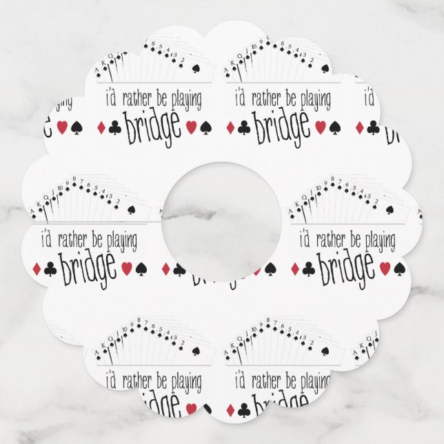 Playing Bridge Wine Glass Tag (Front)