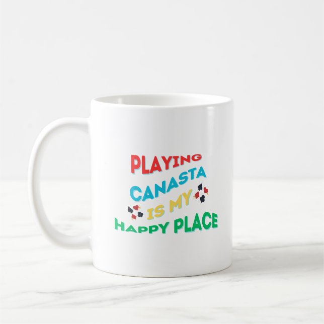 Playing Canasta Is My Happy Place Coffee Mug (Left)