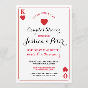 Playing Card Couples King Queen Las Vegas Invite