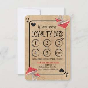 Playing Card Crazy Mushrooms Loyalty Card
