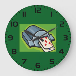 Playing Card Dealer Machine Poker and Casino Large Clock