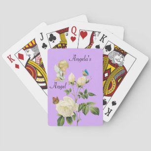 Playing Card Deck Angel Purple Floral