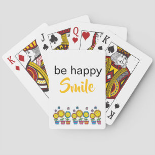 Playing Card Deck Be Happy Smile Sunflowers