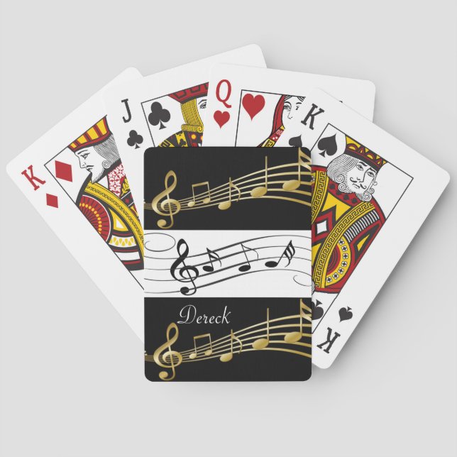 Playing Card Deck Black and White Music (Back)