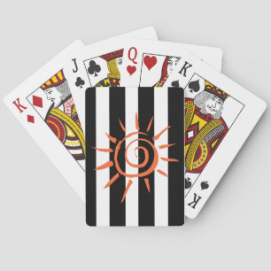 Playing Card Deck Black White Stripe Star