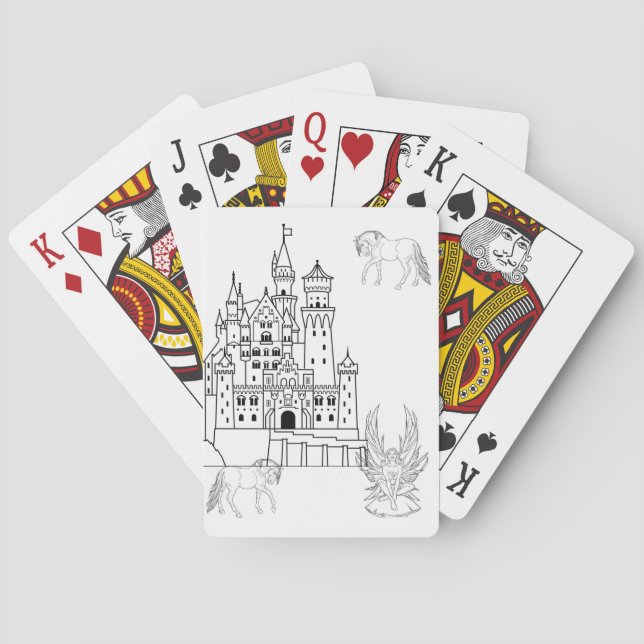 Playing Card Deck Colouring Castle (Back)