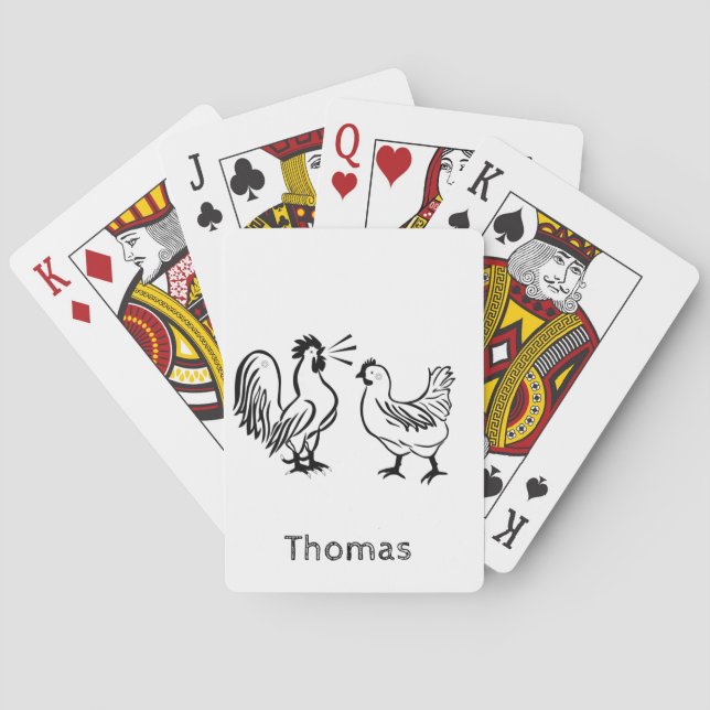 Playing Card Deck Colouring Roosters (Back)