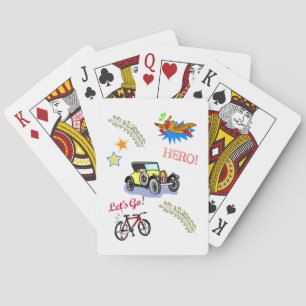 Playing Card Deck Hero Bicycle Car Aeroplane