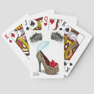 Playing Card Deck Leopard Heels