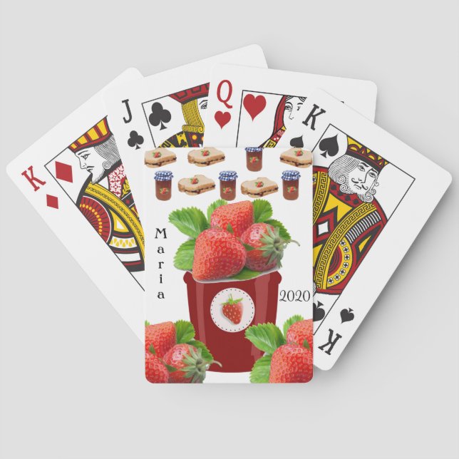 Playing Card Deck Strawberries Peanut Butter (Back)