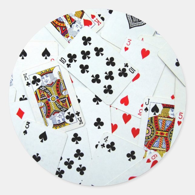 Playing Card games Classic Round Sticker (Front)