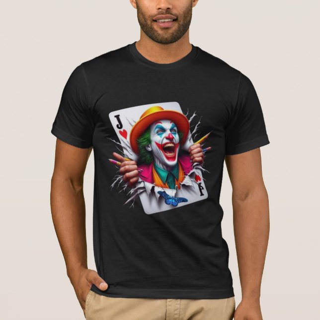 Playing card joker design t-shirt  (Front)