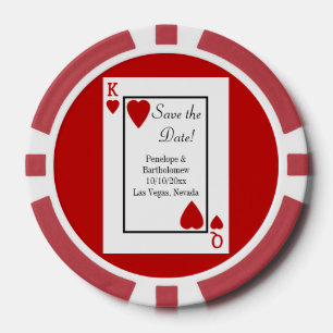 Playing Card King/Queen Save the Date Favour Poker Chips