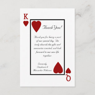 Playing Card King/Queen Thank You Notes