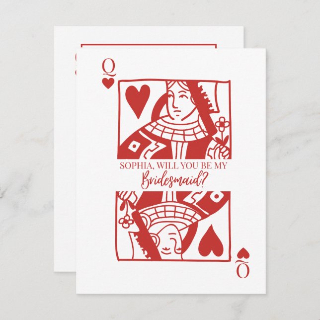 Playing Card Las Vegas Bridesmaid Proposal Card  (Front/Back)