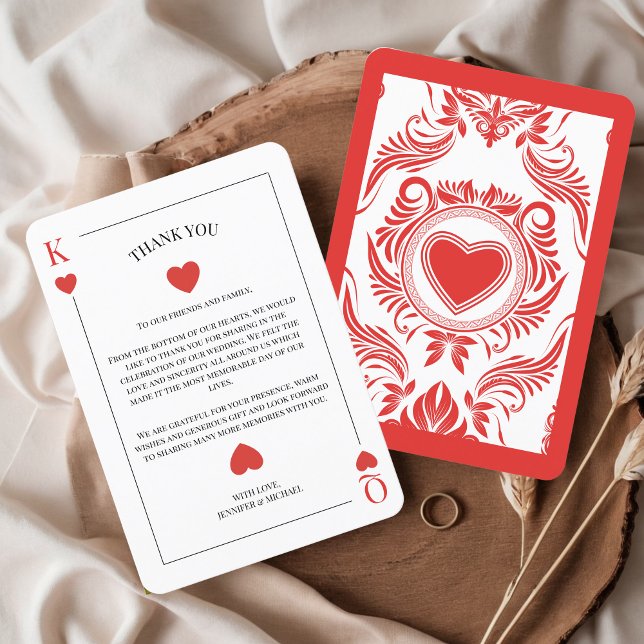 Playing Card Las Vegas Wedding  (Playing Card Unique Thank you Card Las Vegas Lucky in Love Poker Destination Wedding)