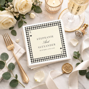 Playing Card Luxury Black Ivory Old Money Wedding Napkin