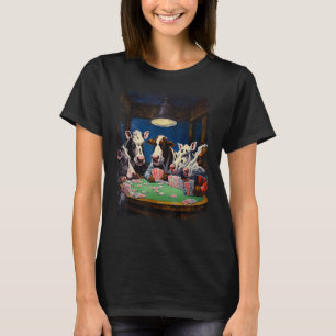Playing Card Pop Art Gambling Cows Playing Poker C T-Shirt