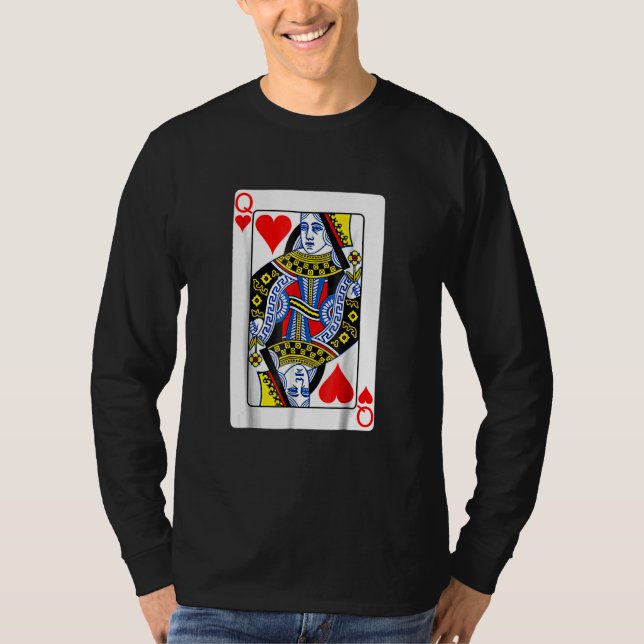 Playing Card Queen Of Hearts Valentine's Day Costu T-Shirt (Front)