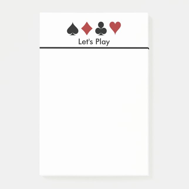 Playing Card Score Pad Post-it Notes (Front)