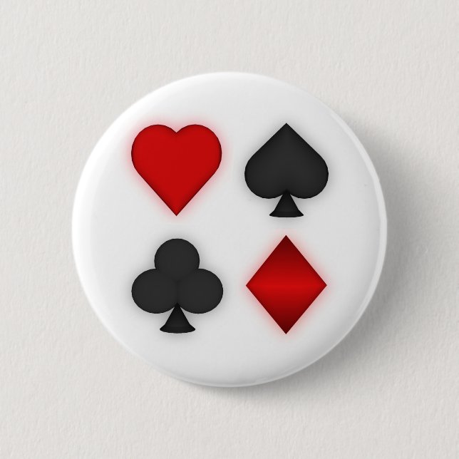 Playing Card Suits: 6 Cm Round Badge (Front)