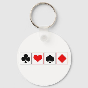 Playing card suits key ring