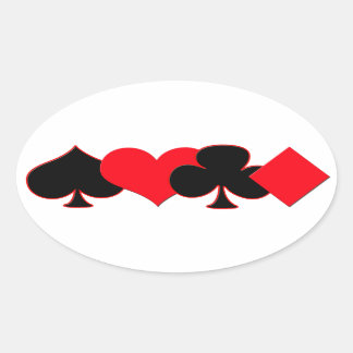 Playing Card Suits Oval Sticker