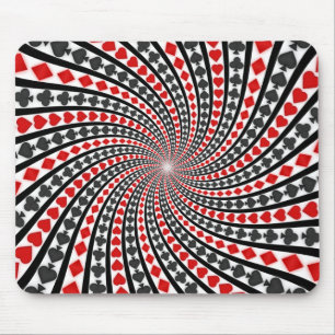Playing Card Suits Spiral: Custom Mousepad