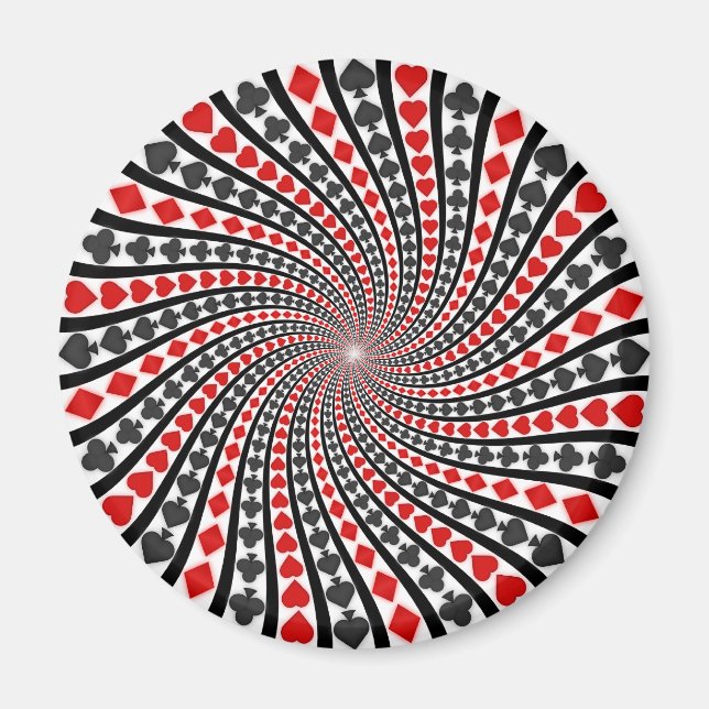 Playing Card Suits Spiral: Magnet (Front)