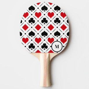 Playing card suits symbols ping pong paddle