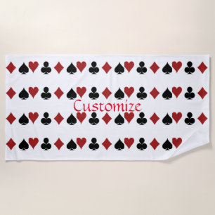 Playing Card Suits Thunder_Cove Beach Towel