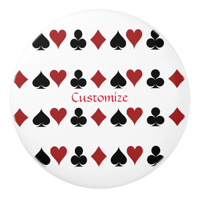 Playing Card Suits Thunder_Cove Ceramic Knob (Front)
