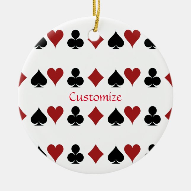 Playing Card Suits Thunder_Cove Ceramic Tree Decoration (Front)