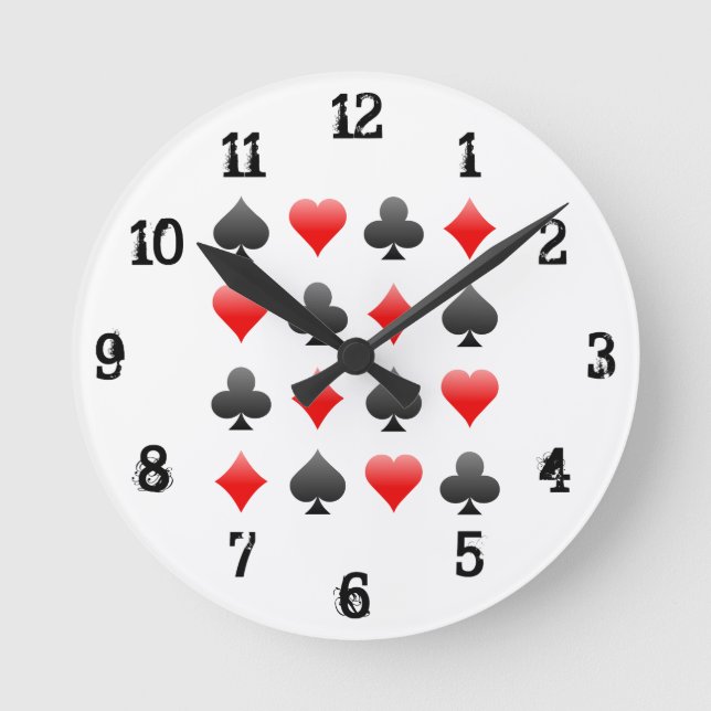 Playing Card Suits: Wall Clock (Front)