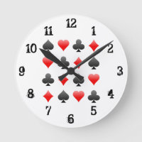 Playing Card Suits: Wall Clock