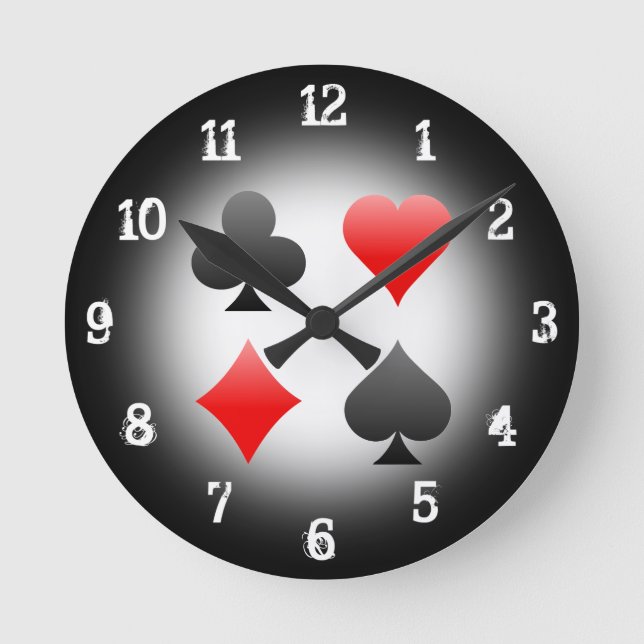 Playing Card Suits: Wall Clock (Front)