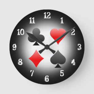 Playing Card Suits: Wall Clock