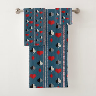 Playing card symbols. For poker lovers. Bath Towel Set