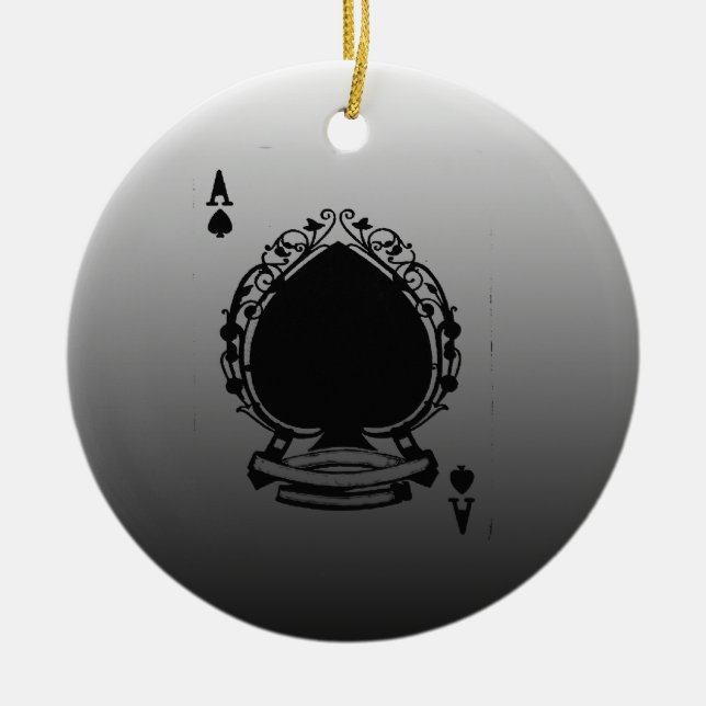 Playing Card With Gradient Ceramic Tree Decoration (Front)