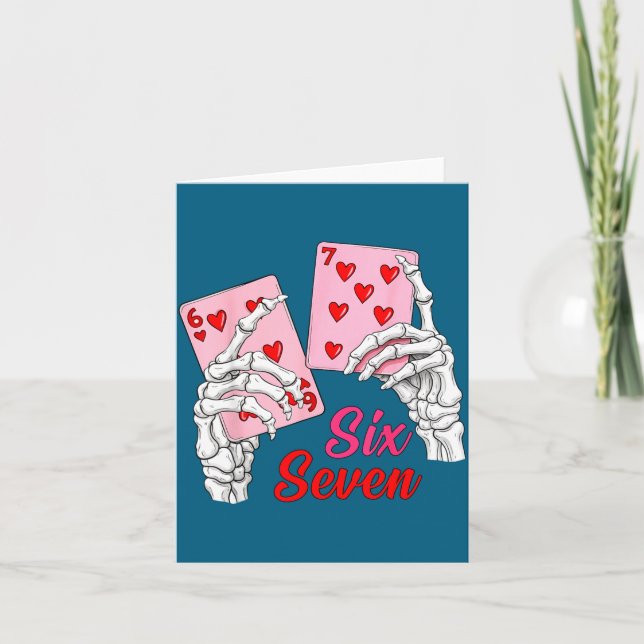 Playing Cards 67 Valentine Skeleton Hand Six Seven (Front)