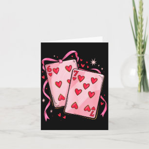 Playing Cards 6 7 Of Hearts 67 Six Seven Bow Valen