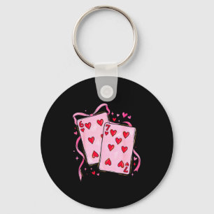 Playing Cards 6 7 Of Hearts 67 Six Seven Bow Valen Key Ring