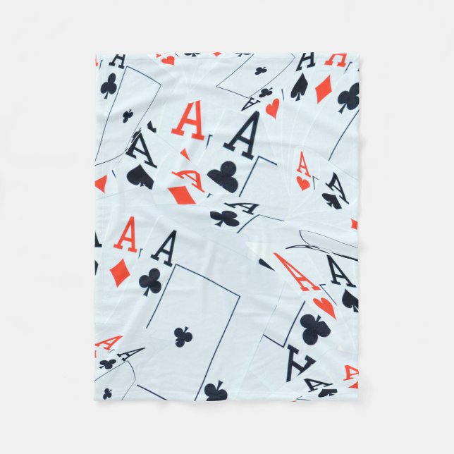Playing Cards Aces In A Layered Pattern, Fleece Blanket (Front)