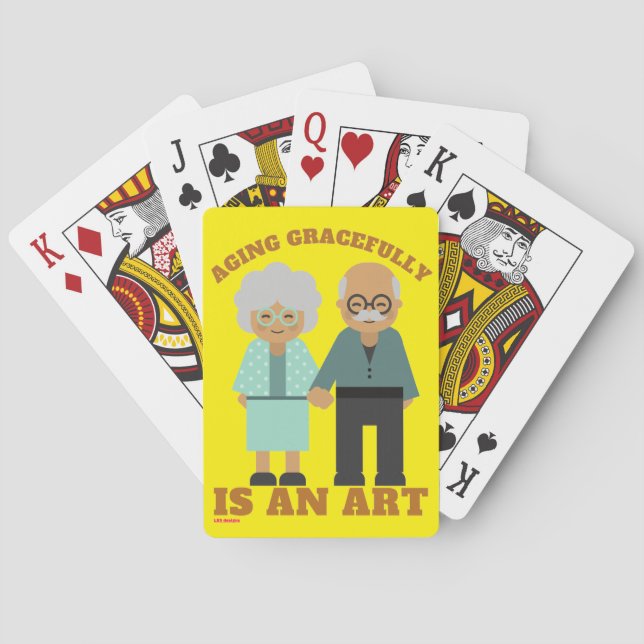 playing cards "AGING GRACEFULLY..." (Back)